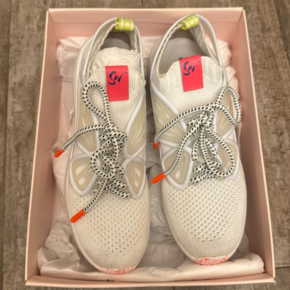 Sophia Webster White and Pink Sneakers
